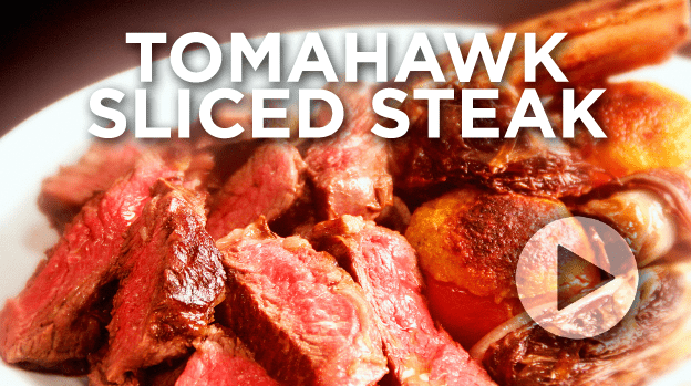 Tomahawk sliced steak