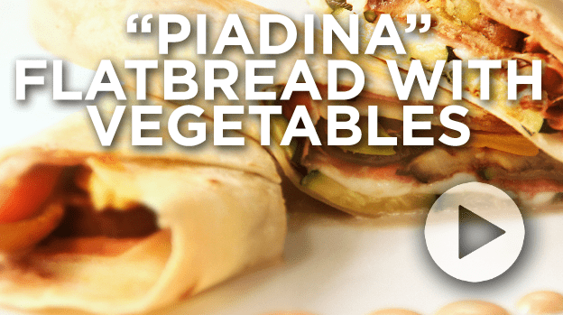 Piadina flatbread with vegetables